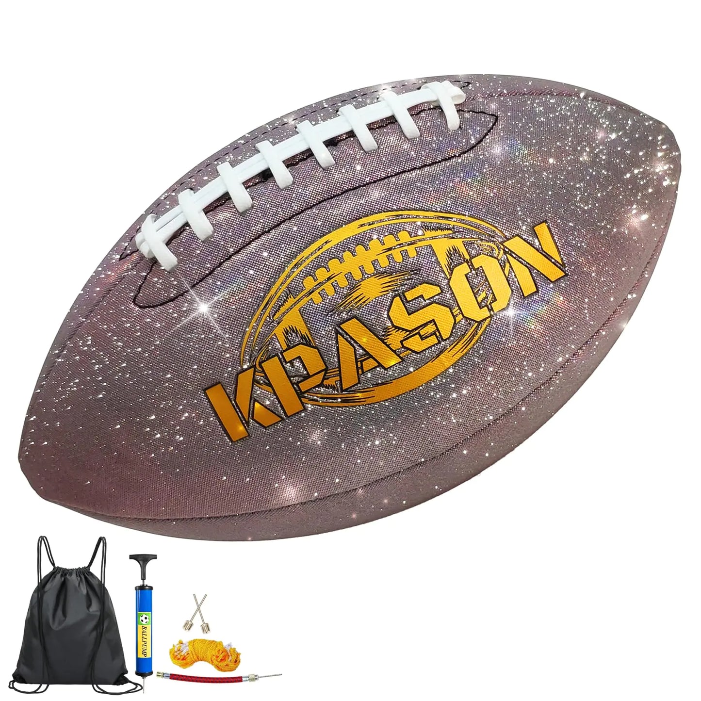 Glitter Glow Football with Pump & Bag - Freedom!!