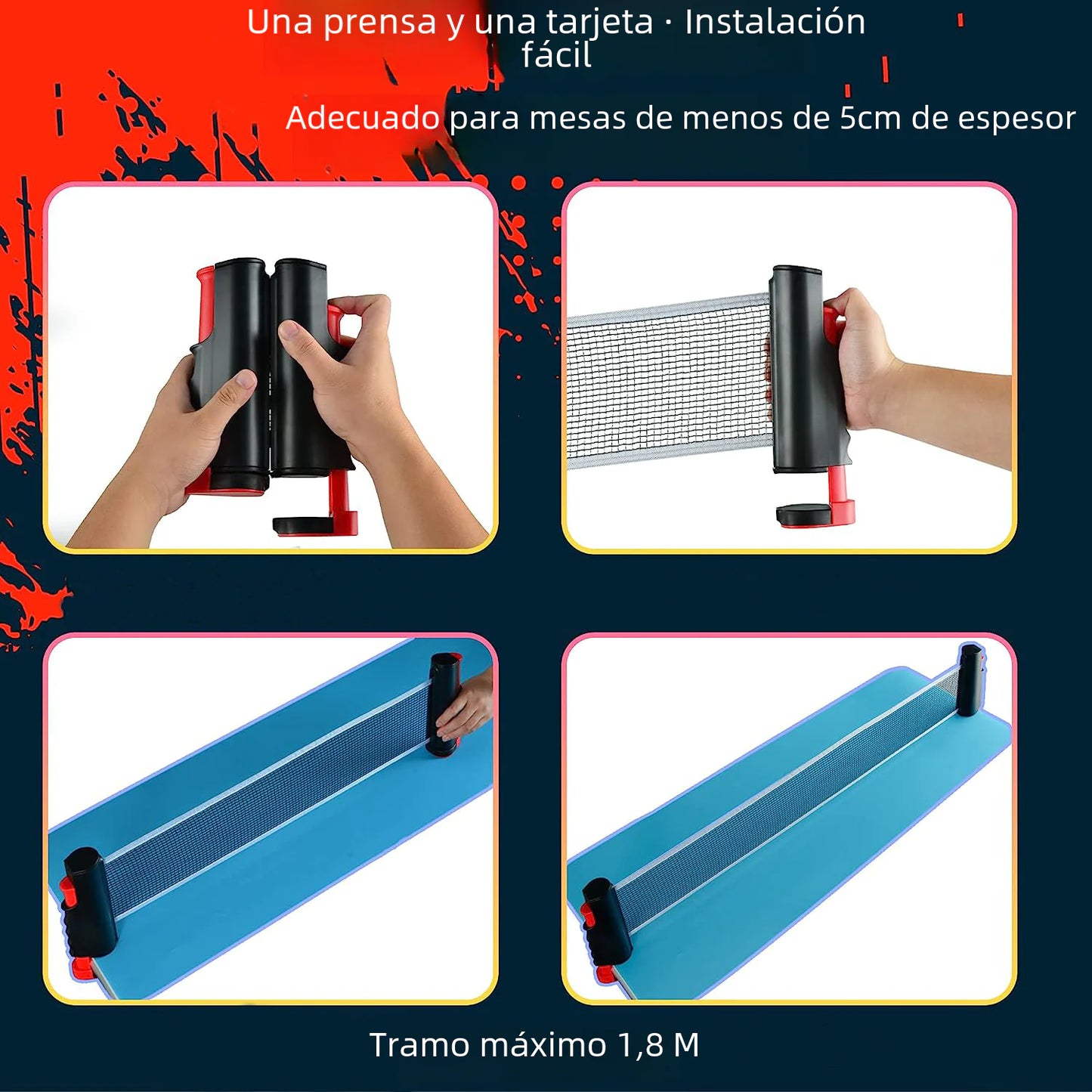 Table Tennis Racket Set with Balls and Adjustable Net - Freedom!!